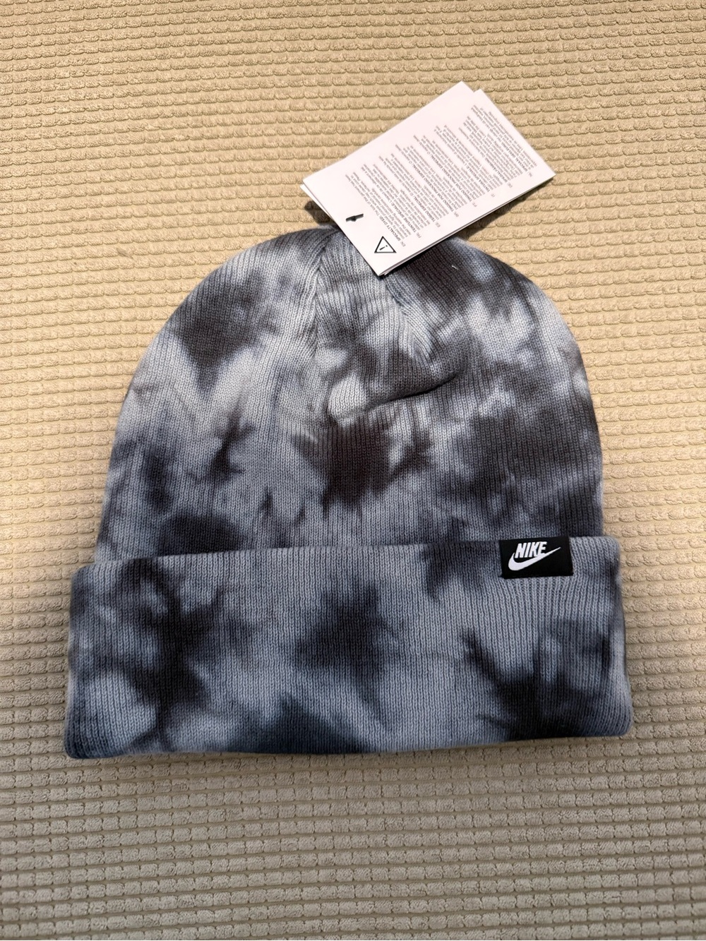 Nike Men's Grey Tie-Dye Beanie Hat